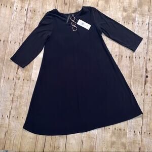 Chiasso Swing Dress- Womens Medium NWT Solid Navy Swing Dress Boho